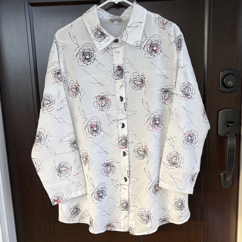 EUC NICHE A-Line Button Front Top Size Large